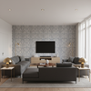 Drayton Print Indigo — Living Room Room Setting