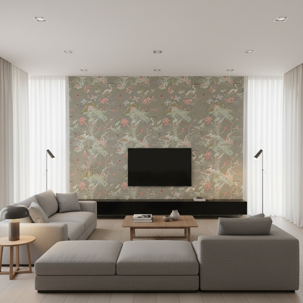 Luzon Print Fawn — Living Room Room Setting