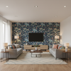 Luzon Print Sapphire — Living Room Room Setting