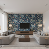 Luzon Print Sapphire — Living Room Room Setting