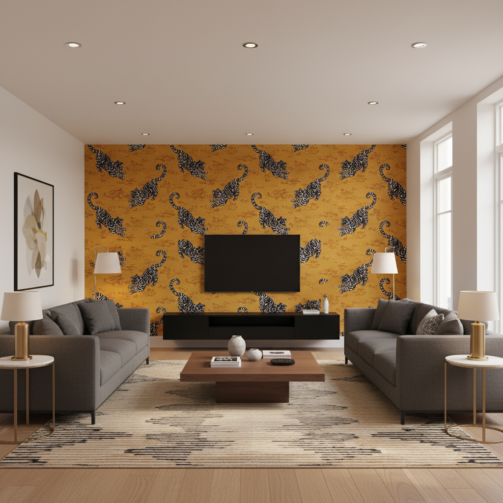 Bongol Velvet Sand — Living Room Room Setting