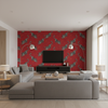 Bongol Velvet Crimson — Living Room Room Setting