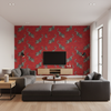 Bongol Velvet Crimson — Living Room Room Setting