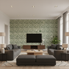Eldora Print Juniper/Leaf — Living Room Room Setting