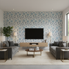Eldora Print Slate — Living Room Room Setting