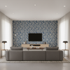 Eldora Print Indigo — Living Room Room Setting