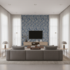 Eldora Print Indigo — Living Room Room Setting