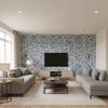 Marion Print Denim — Living Room Room Setting