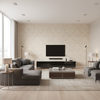 Acanthus Damask Pearl — Living Room Room Setting