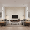 Acanthus Damask Pearl — Living Room Room Setting