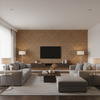 Acanthus Damask Tea — Living Room Room Setting