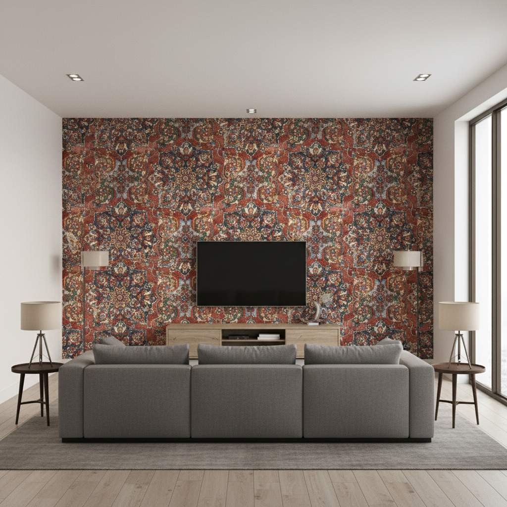 Granada Print Ruby — Living Room Room Setting