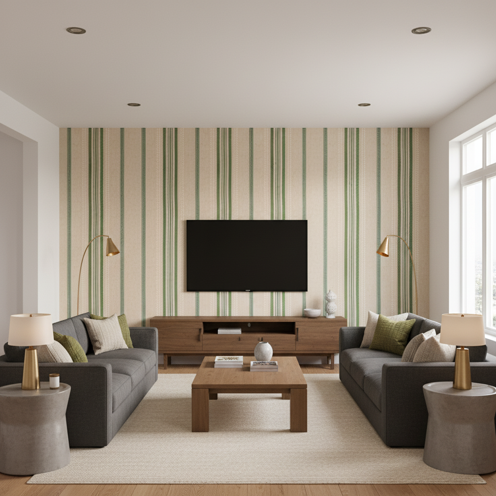 Nautique Emb Green/Blue — Living Room Room Setting