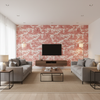 Pagoda Toile Garnet — Living Room Room Setting