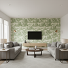 Pagoda Toile sage green — Living Room Room Setting