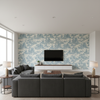 Pagoda Toile Blue — Living Room Room Setting