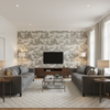 Pagoda Toile Coal — Living Room Room Setting