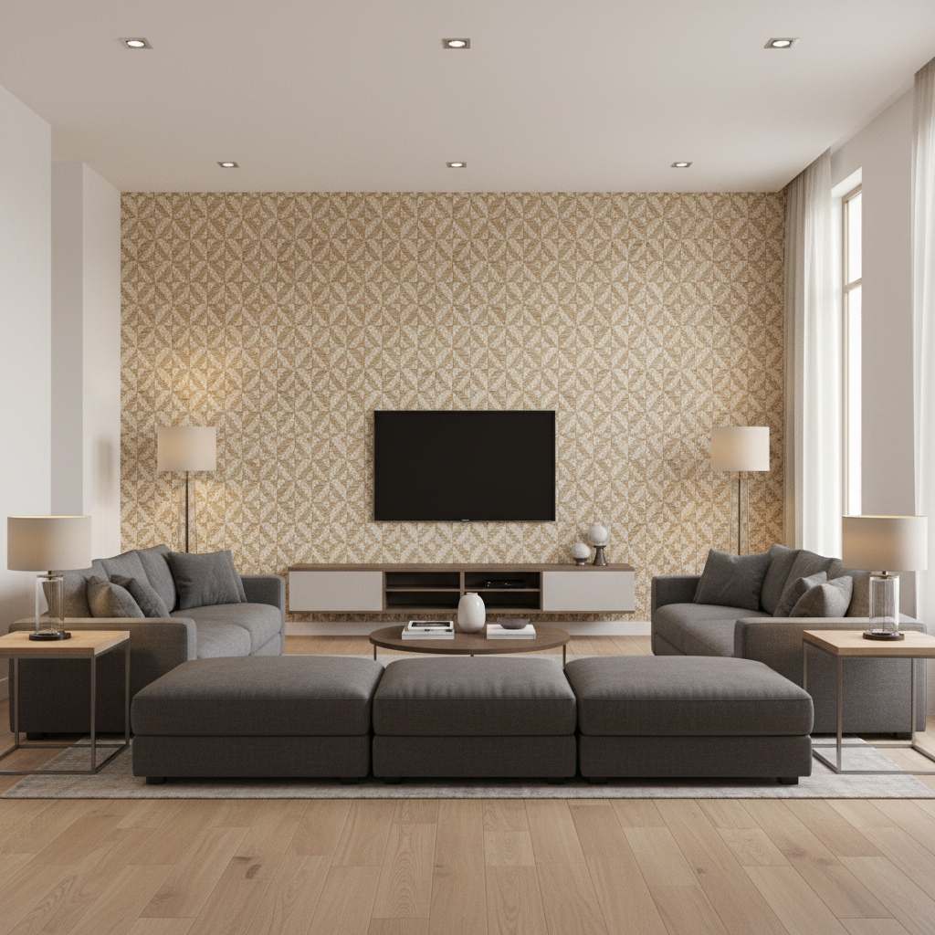 Triana Weave Sand — Living Room Room Setting