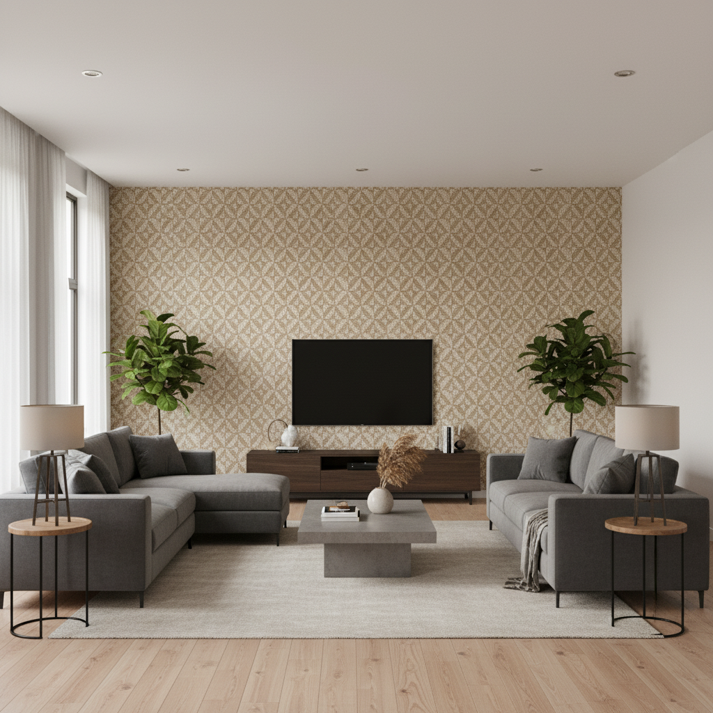 Triana Weave Sand — Living Room Room Setting