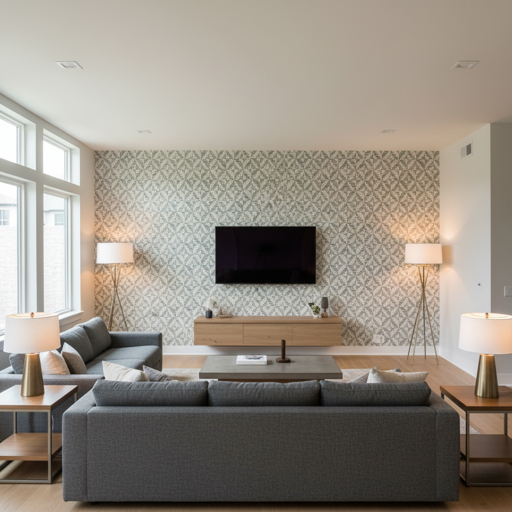 Triana Weave Sky — Living Room Room Setting
