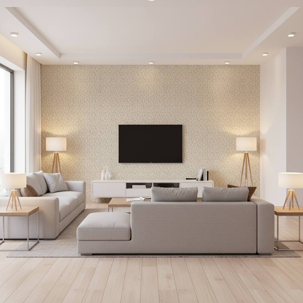Triana Weave Pearl — Living Room Room Setting