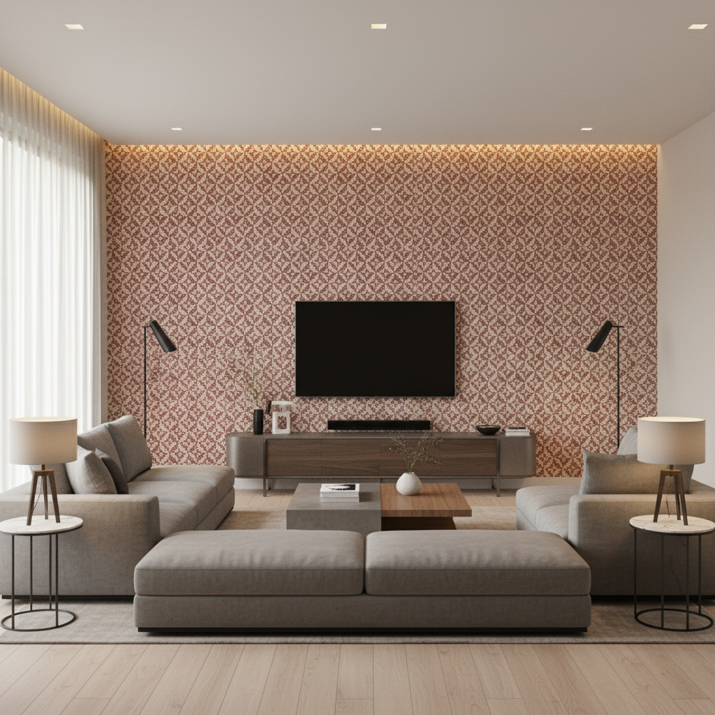 Triana Weave Brick — Living Room Room Setting