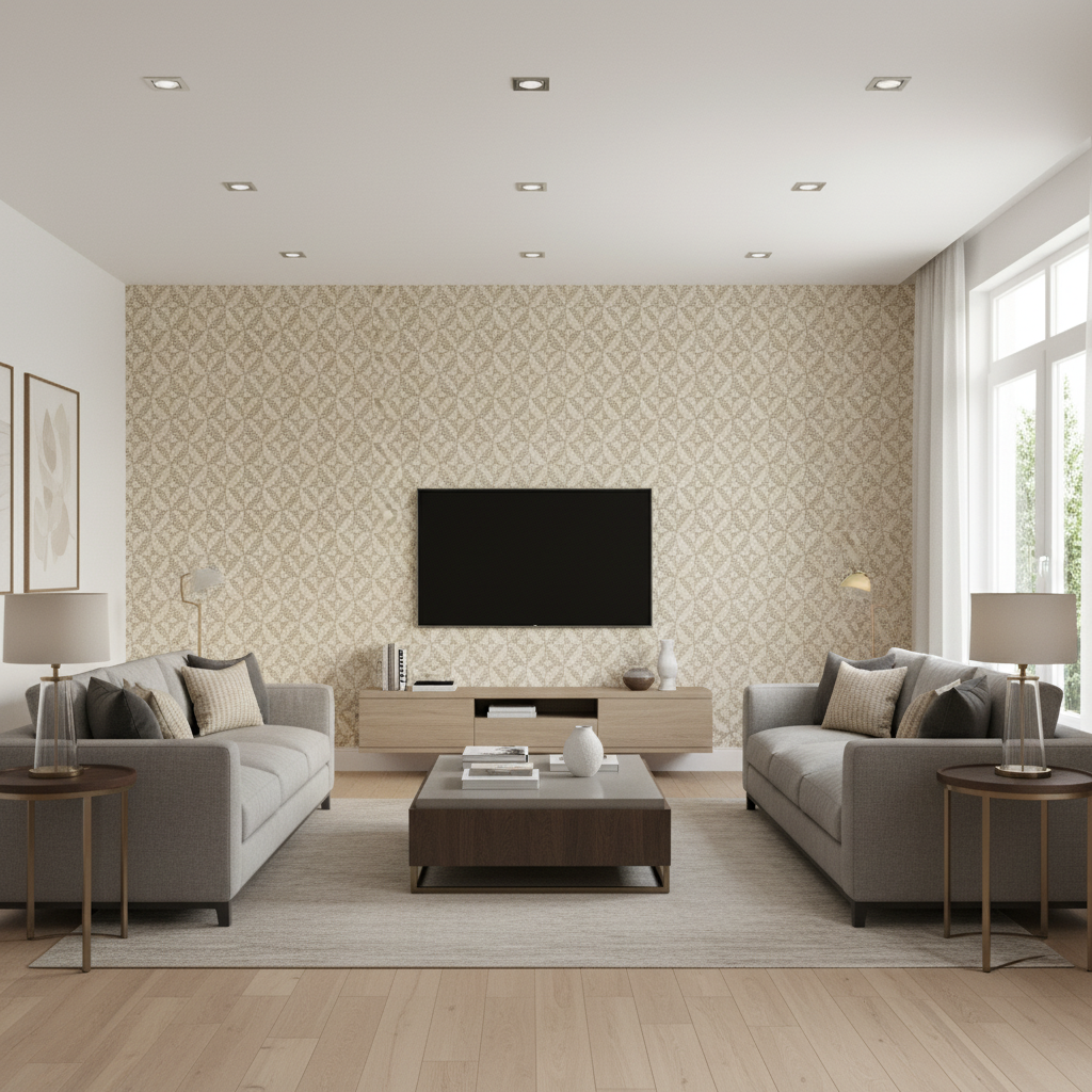 Triana Weave Moss — Living Room Room Setting