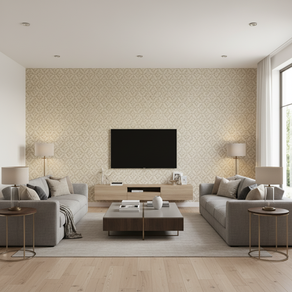 Triana Weave Moss — Living Room Room Setting