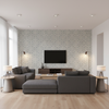 Prado Weave Sky — Living Room Room Setting