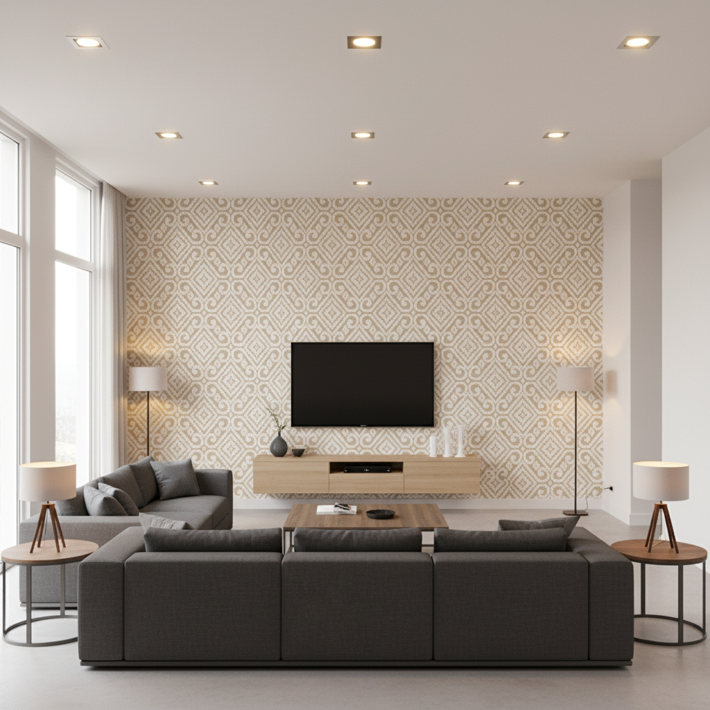 Prado Weave Dune — Living Room Room Setting