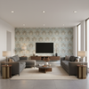 Seville Weave Sky/Aqua — Living Room Room Setting