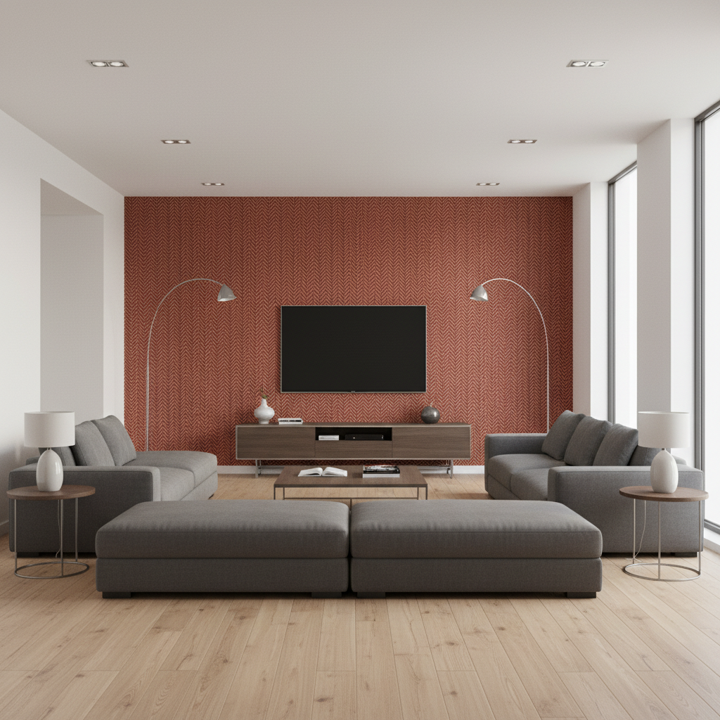 Leon Weave Brick — Living Room Room Setting