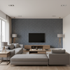 Leon Weave Navy — Living Room Room Setting