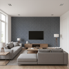Leon Weave Navy — Living Room Room Setting