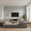 Leon Weave Aqua — Living Room Room Setting