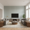 Leon Weave Aqua — Living Room Room Setting