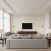 Lillie Embroidery Ivory — Living Room Room Setting