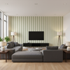 Baldwin Stripe Celery — Living Room Room Setting