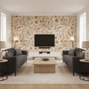Tree Of Life Golden/Moss | Kravet - Living Room Visualization (AI-generated, may not be to scale. Verify pattern scale with product specifications.)