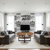 Trains - Multi On White Wallpapers | Schumacher - Living Room Visualization (AI-generated, may not be to scale. Verify pattern scale with product specifications.)