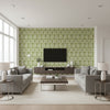 Imperial Trellis - Treillage Wallpapers | Schumacher - Living Room Visualization (AI-generated, may not be to scale. Verify pattern scale with product specifications.)