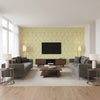 Imperial Trellis - Citrine Wallpapers | Schumacher - Living Room Visualization (AI-generated, may not be to scale. Verify pattern scale with product specifications.)