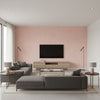 Raindots - Washed Pink Wallpapers | Schumacher - Living Room Visualization (AI-generated, may not be to scale. Verify pattern scale with product specifications.)