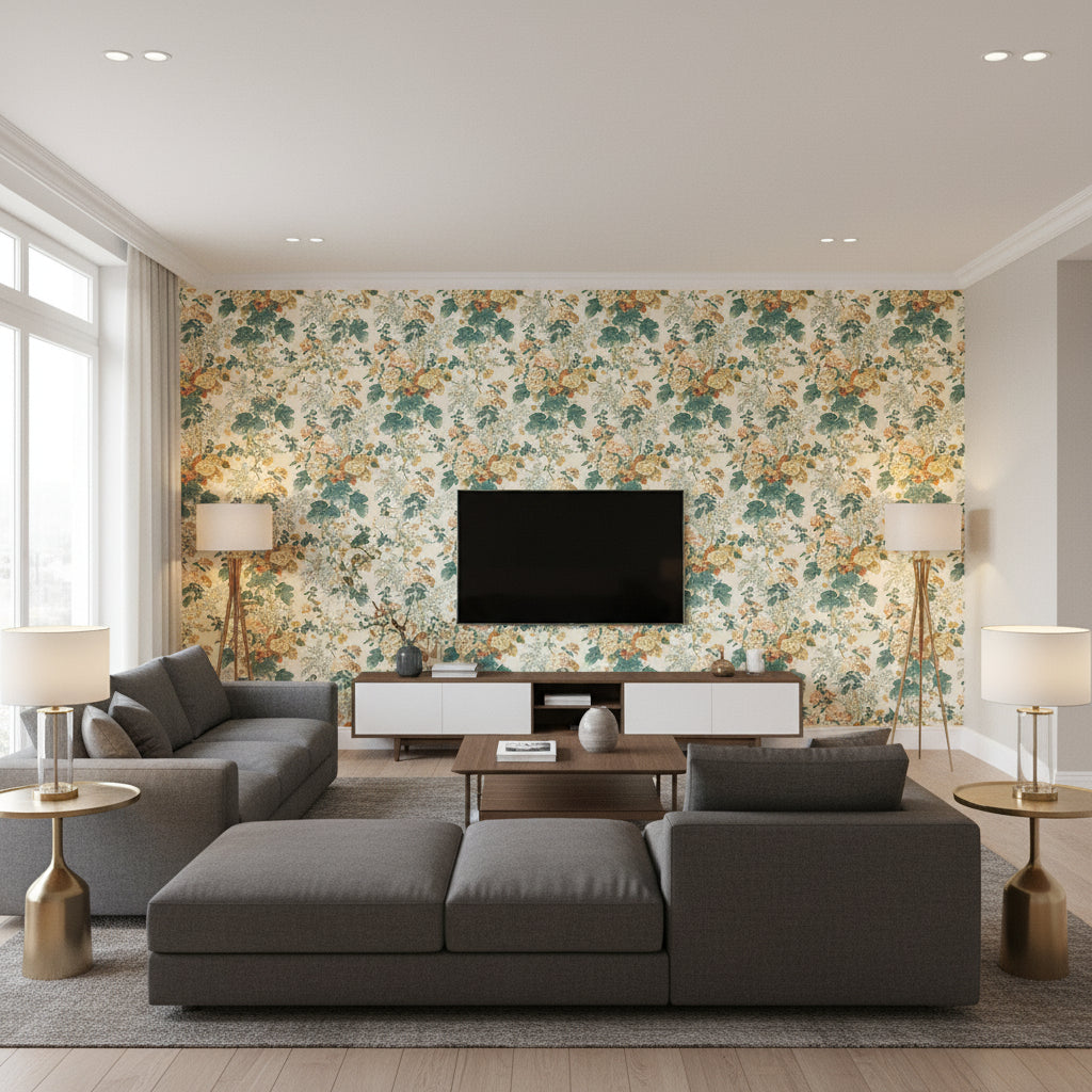 7126.LJ.0 | Kravet - Living Room Visualization (AI-generated, may not be to scale. Verify pattern scale with product specifications.)