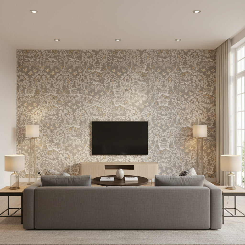 970089.114.0 | Kravet - Living Room Visualization (AI-generated, may not be to scale. Verify pattern scale with product specifications.)