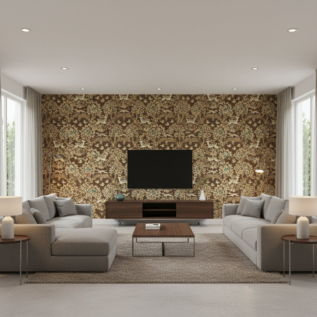 970089.613.0 | Kravet - Living Room Visualization (AI-generated, may not be to scale. Verify pattern scale with product specifications.)