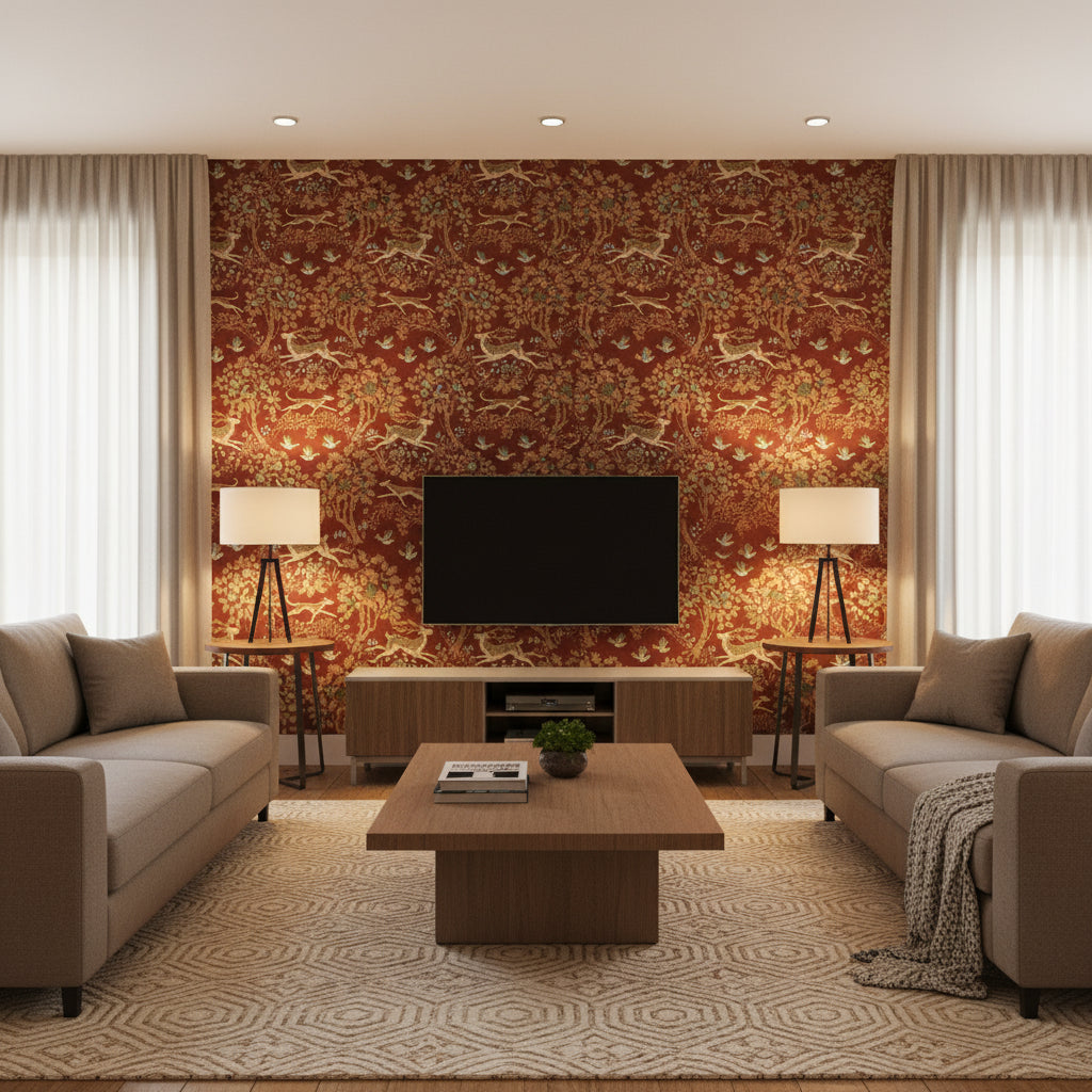 970089.97.0 | Kravet - Living Room Visualization (AI-generated, may not be to scale. Verify pattern scale with product specifications.)