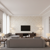 Acanthus Damask - Pearl Ivory By Lee Jofa | Oscar De La Renta Iv | Damask Multipurpose - Living Room Room Setting