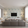 Adelyn Handblock - Blue Blue By Lee Jofa | Lj Showroom Only 2018 | Botanical & Floral Multipurpose Print - Living Room Room Setting