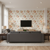 Adelyn Handblock - Rose Multi By Lee Jofa | Lj Showroom Only 2018 | Botanical & Floral Multipurpose Print - Living Room Room Setting